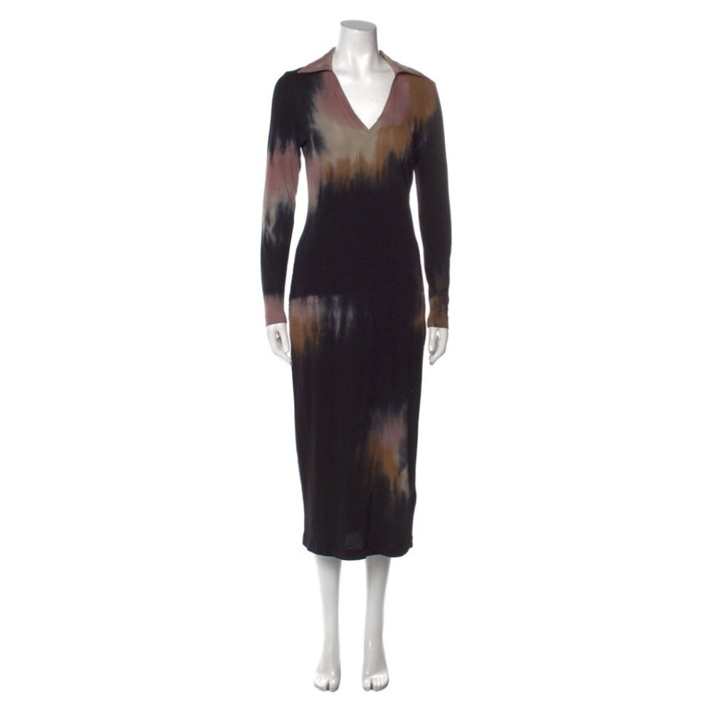 Midi Tye Dye Jersey Collar Dress